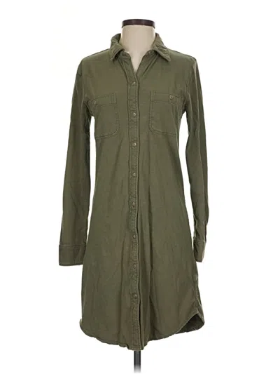 Pre-owned Faherty Long Sleeve Button Down Shirt In Green