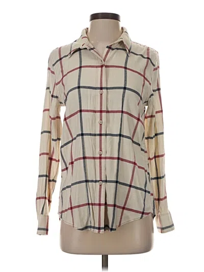 Pre-owned Faherty Long Sleeve Button Down Shirt In Ivory
