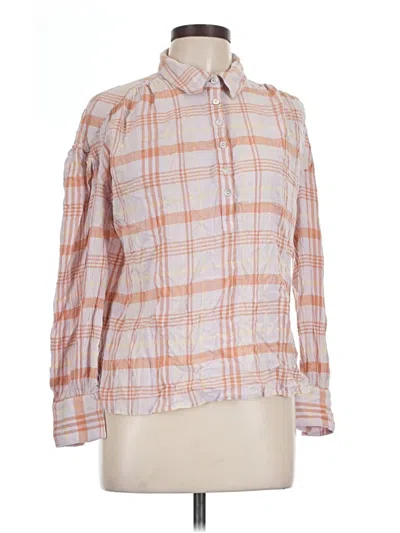Pre-owned Faherty Long Sleeve Button Down Shirt In Orange