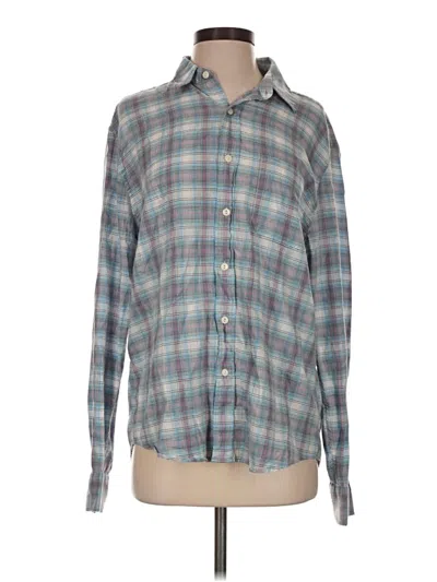 Pre-owned Faherty Long Sleeve Button Down Shirt In Teal