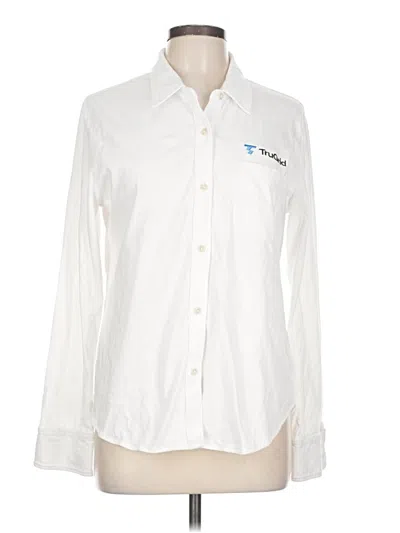 Pre-owned Faherty Long Sleeve Button Down Shirt In White