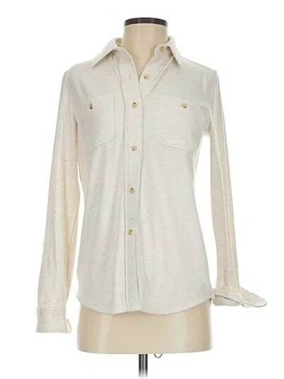 Pre-owned Faherty Long Sleeve Button Down Shirt In White