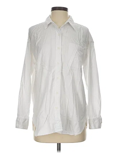 Pre-owned Faherty Long Sleeve Button Down Shirt In White