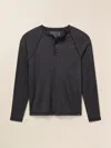 Faherty Long-sleeve Cloud Henley T-shirt In Charcoal Heather