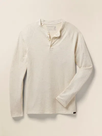 Faherty Long-sleeve Cloud Henley T-shirt In Ivory Heather