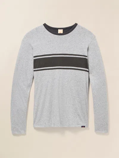 Faherty Long-sleeve Cloud Reversible Crew T-shirt In Charcoal Heather