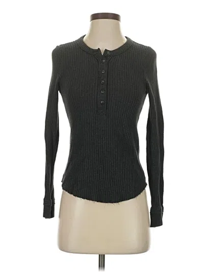 Pre-owned Faherty Long Sleeve Henley Shirt In Gray