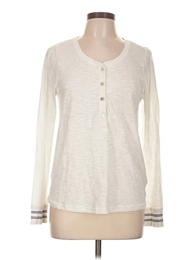 Pre-owned Faherty Long Sleeve Henley Shirt In Ivory