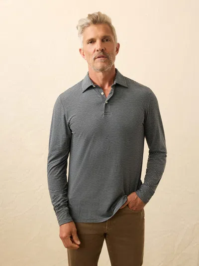 Faherty Long-sleeve Movement&trade; Polo Shirt In Gray