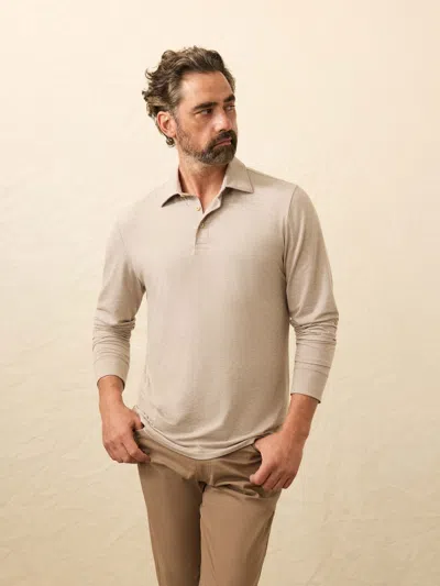 Faherty Long-sleeve Movement&trade; Polo Shirt In Neutral