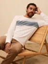 Faherty Long-sleeve Sunwashed Pocket T-shirt In White