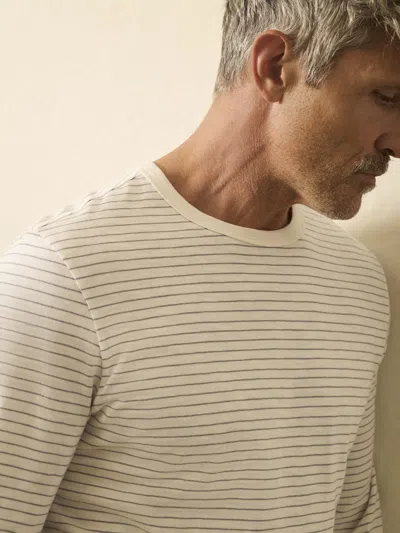Faherty Long-sleeve Sunwashed Regenerative Cotton T-shirt In Brown