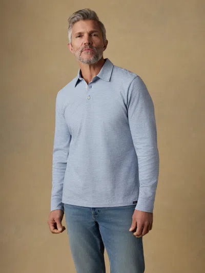 Faherty Long-sleeve Sunwashed T-shirt Polo In Blue