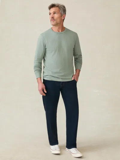 Faherty Long-sleeve Sunwashed T-shirt In Sage Creek