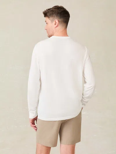 Faherty Long-sleeve Sunwashed T-shirt In White
