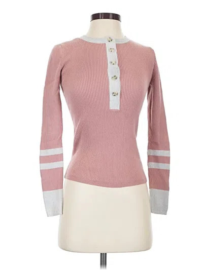Pre-owned Faherty Long Sleeve Top Pink Turtleneck Tops