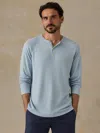 Faherty Long-sleeve Cloud Henley T-shirt In Blue