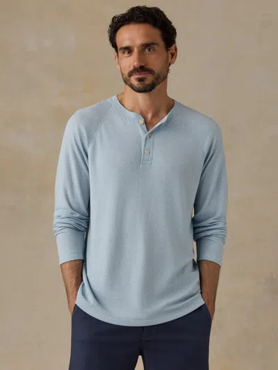 Faherty Long-sleeve Cloud Henley T-shirt In Blue