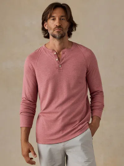 Faherty Long-sleeve Cloud Henley T-shirt In Pink