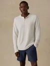 Faherty Long-sleeve Cloud Henley T-shirt In White