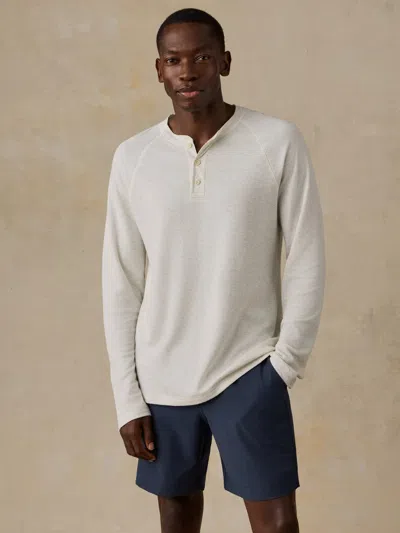 Faherty Long-sleeve Cloud Henley T-shirt In White