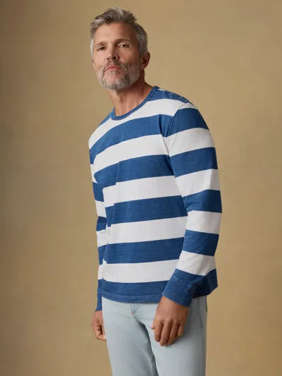 Faherty Long-sleeve Indigo T-shirt In Blue