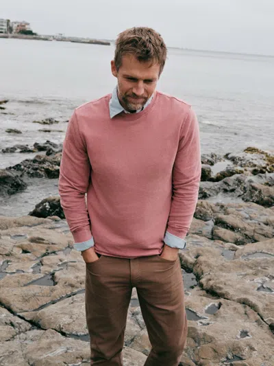 Faherty Long-sleeve Recycled Terry T-shirt In Pink