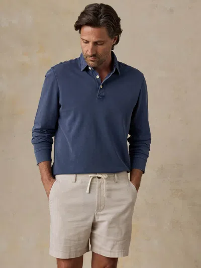 Faherty Long-sleeve Sunwashed Pique Polo Shirt In Purple