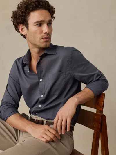 Faherty Long-sleeve Weightless Cotton Shirt In Black