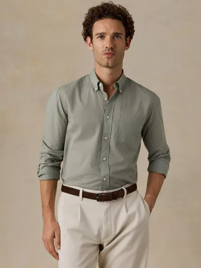 Faherty Long-sleeve Weightless Cotton Shirt In Green