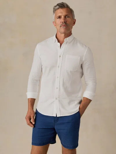 Faherty Long-sleeve Weightless Cotton Shirt In White