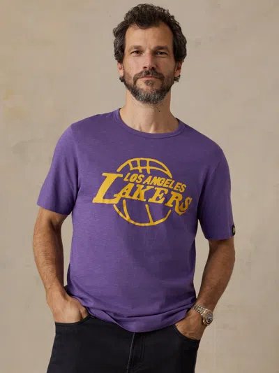 Faherty Los Angeles Lakers Sunwashed Regenerative T-shirt In Mountain Grape