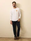 Faherty Ls Sunwashed Graphic T-shirt In White