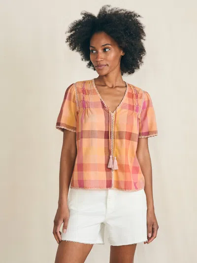Faherty Margate Top In Sunset Desert Plaid