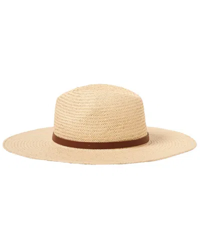 Faherty Marina Leather-trimmed Straw Hat In Brown