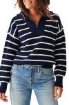 Faherty Mariner Stripe Quarter Zip Sweater In Multi