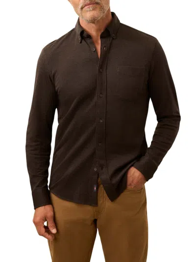 Faherty Men's Coastline Knit Shirt In Bear Mountain Houndstooth