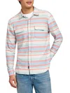 Faherty Legend™ Striped Brushed Stretch Recycled-knit Shirt In Coral Reef Stripe