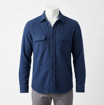 Faherty Men Legend Sweater Shirt In Navy Twill In Blue