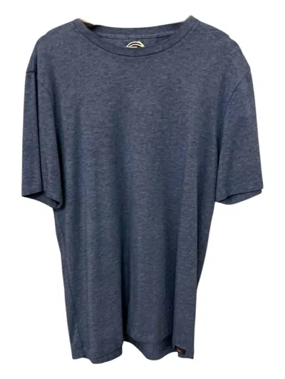 Faherty Men's Movement Short Sleeves Tee In Sea Navy Melange In Gray