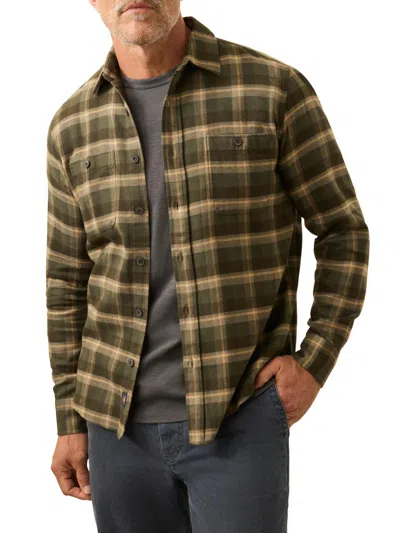 Faherty Men's Nazare Flannel Button-front Shirt In Garret Verde Plaid