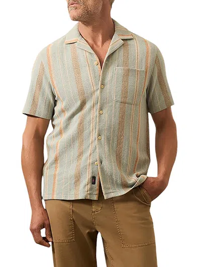 Faherty Men's Oasis Striped Knit Shirt In Sequoia Lake Stripe