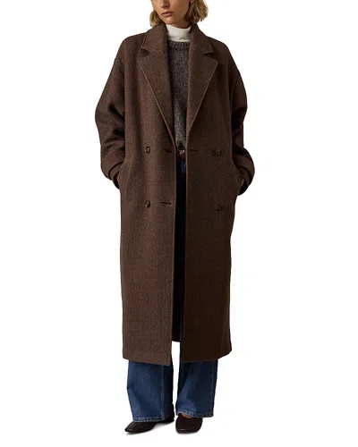 Faherty Meridian Wool Blend Knit Coat In Brown