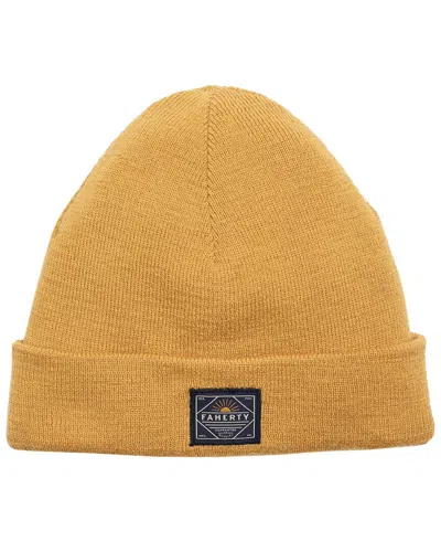 Faherty Merino Wool Workwear Beanie In Yellow