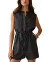 Faherty Mia Linen Tie Waist Romper In Multi
