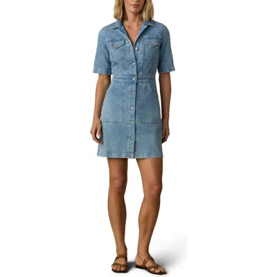 Faherty Michelle Organic Cotton & Linen Blend Denim Shirtdress In Blue