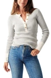 Faherty Mikki Organic Cotton & Cashmere Henley Top In Neutral Color Block