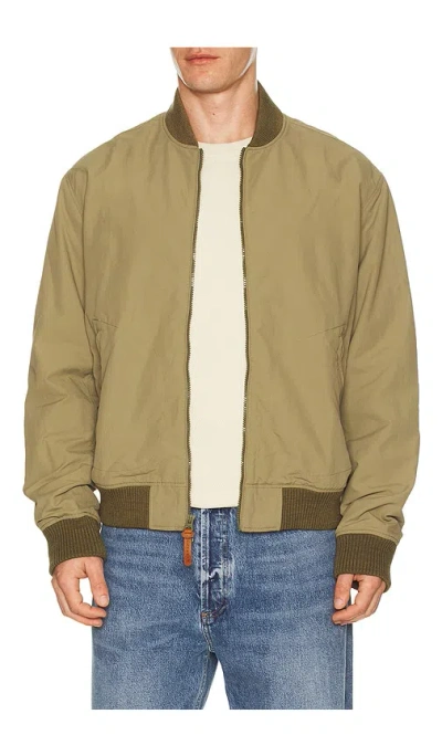 Faherty Military Bomber Jacket In Green