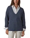 Faherty Miramar Deep V Sweater In Blue