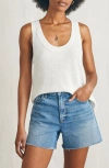 Faherty Miramar Linen & Organic Cotton Sweater Tank In Egret